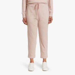 St. John Rose Quartz Cotton French Terry Cropped Pants M